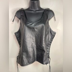Vintage Y2K Harley-Davidson Gen. Leather Bustier Biker Tank Top XL Women’s *flaw